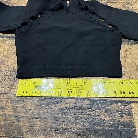 Herve Leger Trendy Black Two-Piece Cutout Bandage Dress Set Party Club zip - Picture 9 of 13